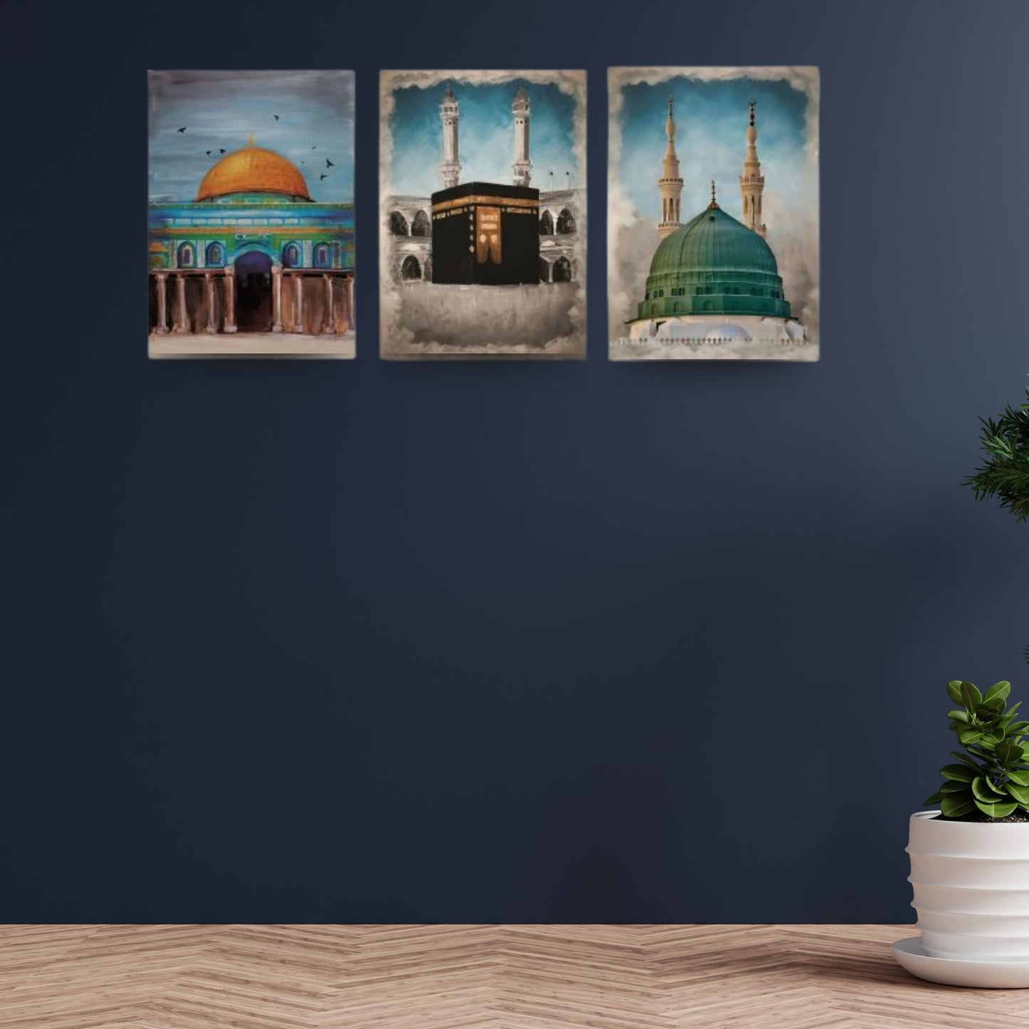3 Pcs Islamic Holiest Sites Representation