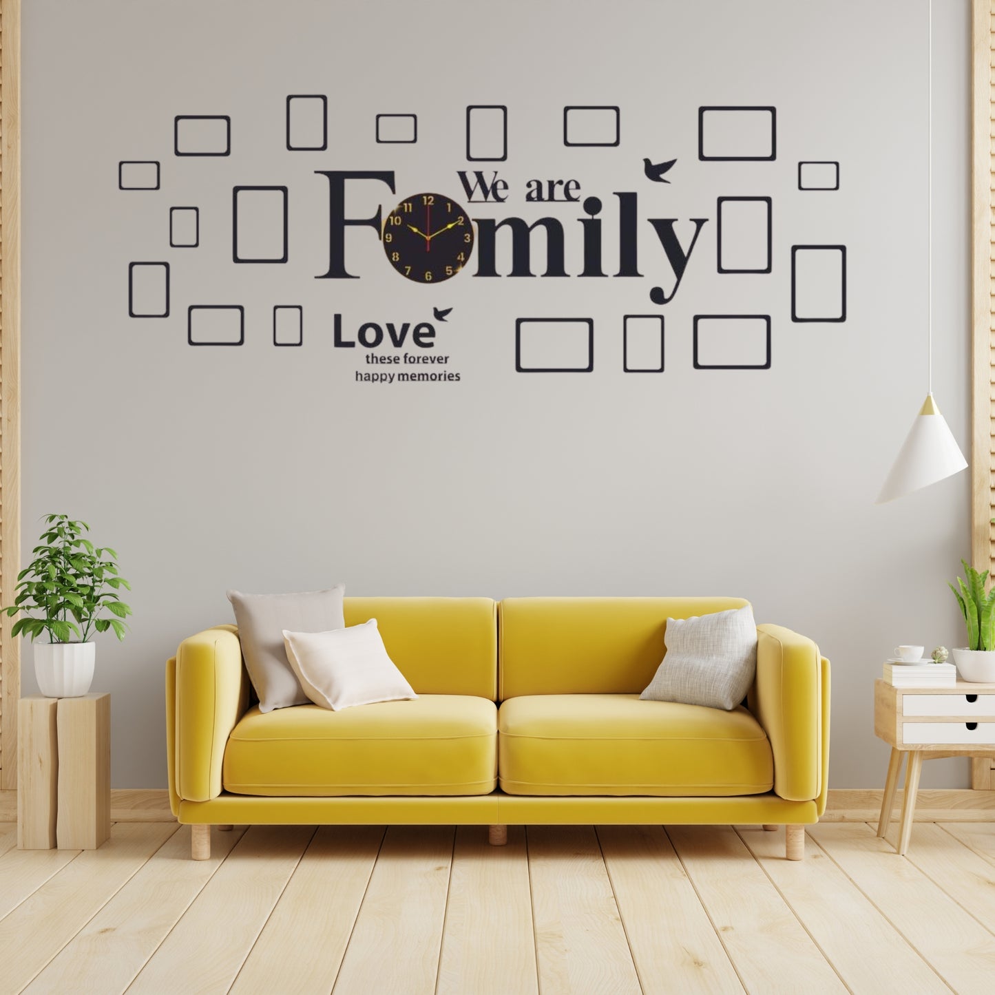 We Are Family Laminated Wall Clock With Backlight