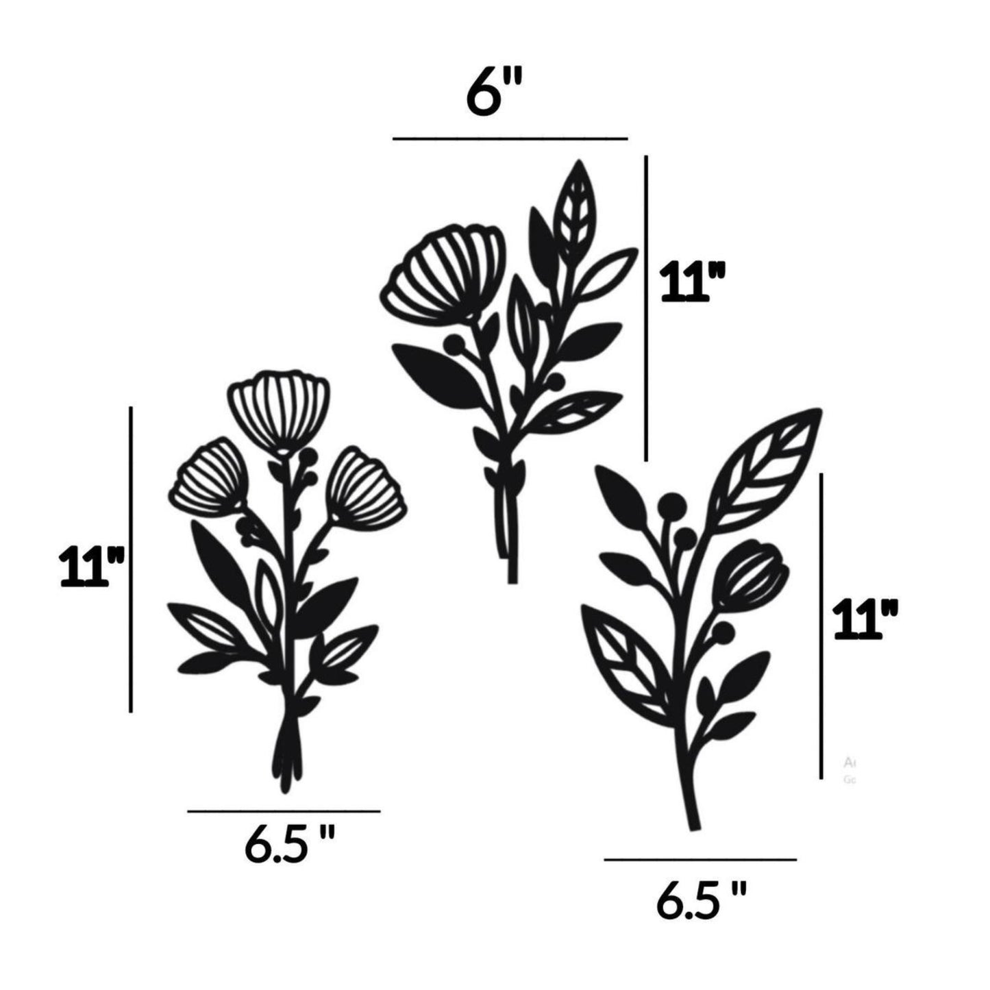 3 Piece Floral Abstract Wall Art