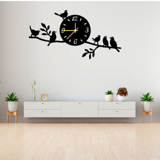 Analog Stylish Birds Design MDF Wall Clock