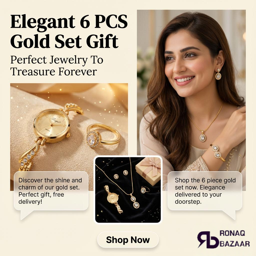6 PCS Golden Elegant Jewellery Gift Pack