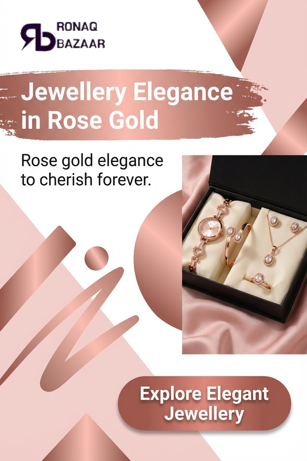6 PCS Rose Gold Elegant Jewellery Gift Pack