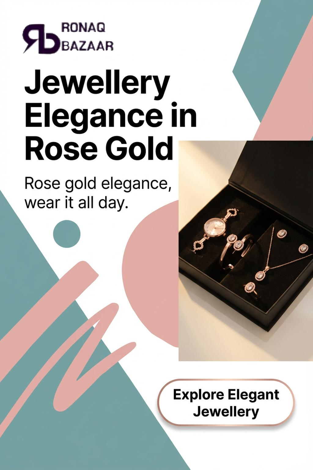 6 PCS Rose Gold Elegant Jewellery Gift Pack