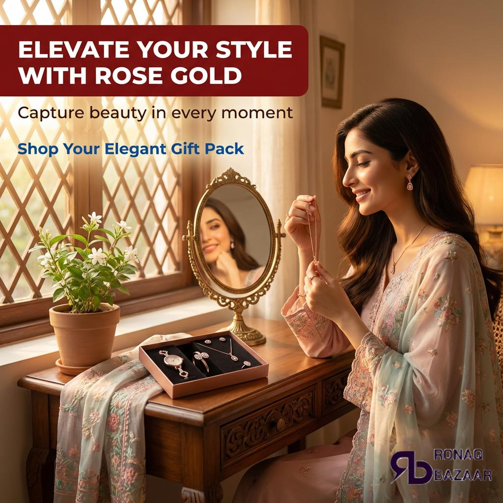 6 PCS Rose Gold Elegant Jewellery Gift Pack