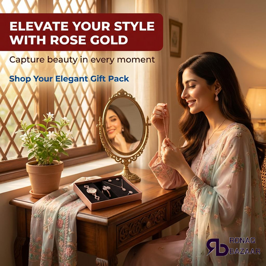 6 PCS Rose Gold Elegant Jewellery Gift Pack