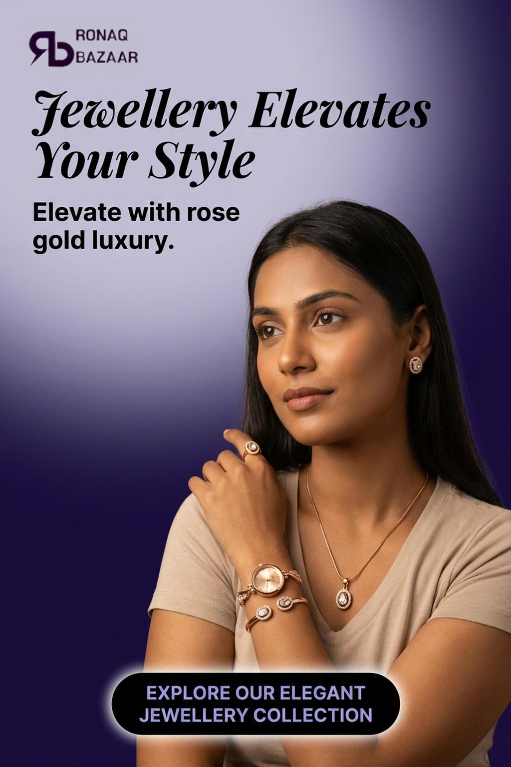 6 PCS Rose Gold Elegant Jewellery Gift Pack