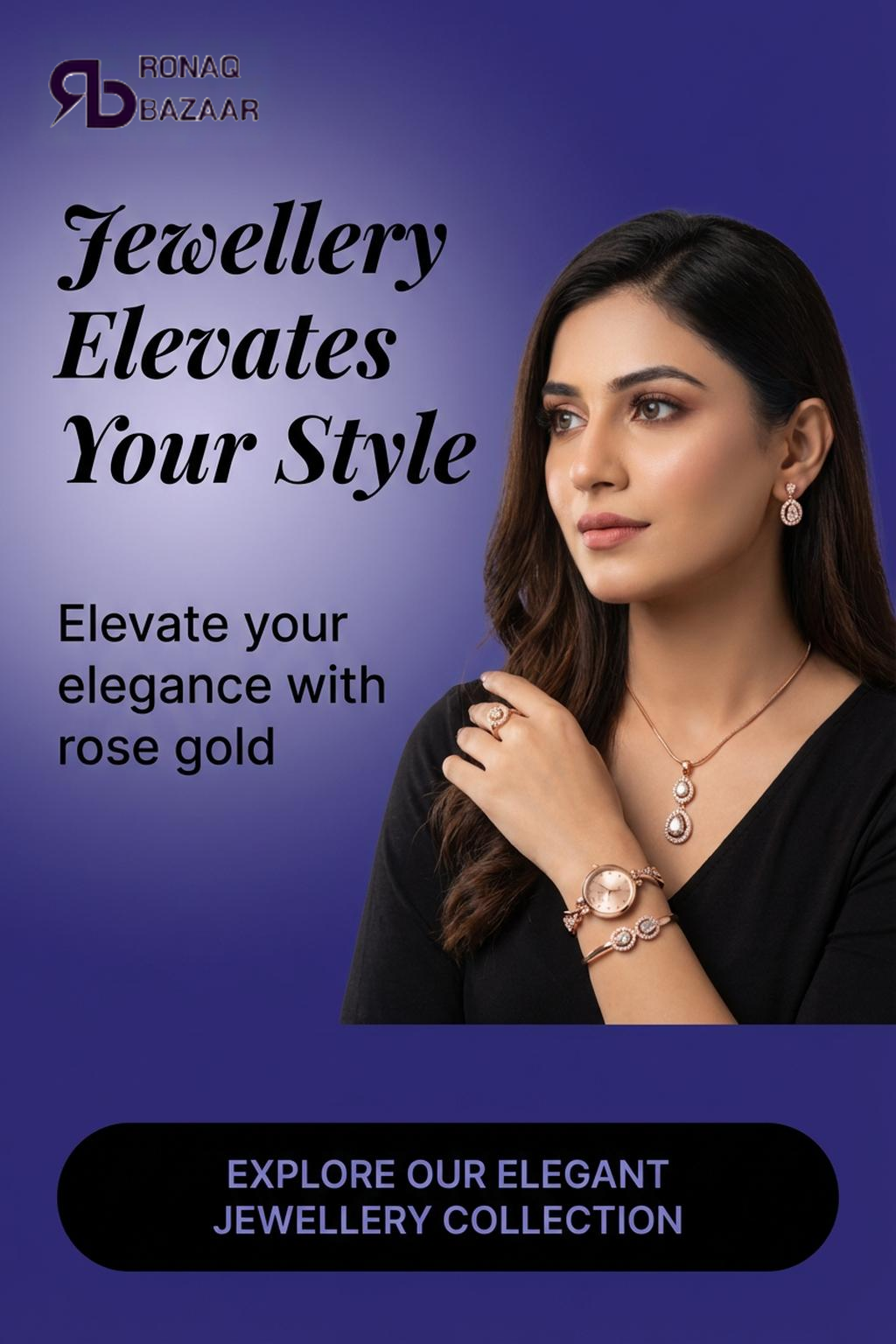 6 PCS Rose Gold Elegant Jewellery Gift Pack