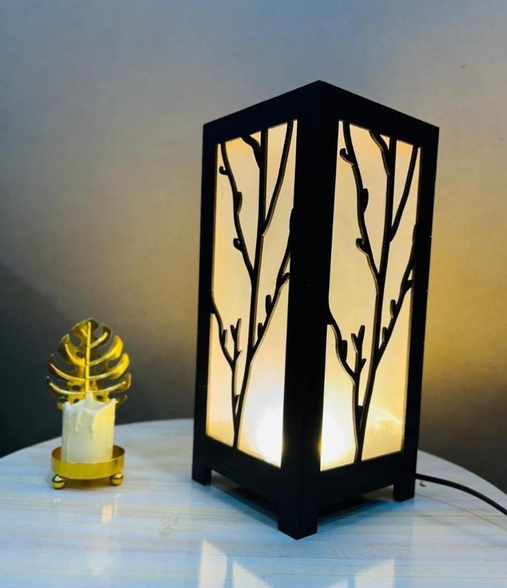 Branch Motif Design Wooden Table & Floor Lamp