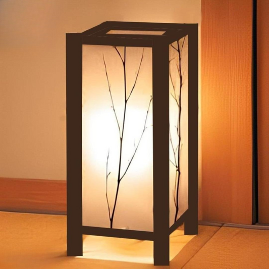 Branch Motif Design Wooden Table & Floor Lamp